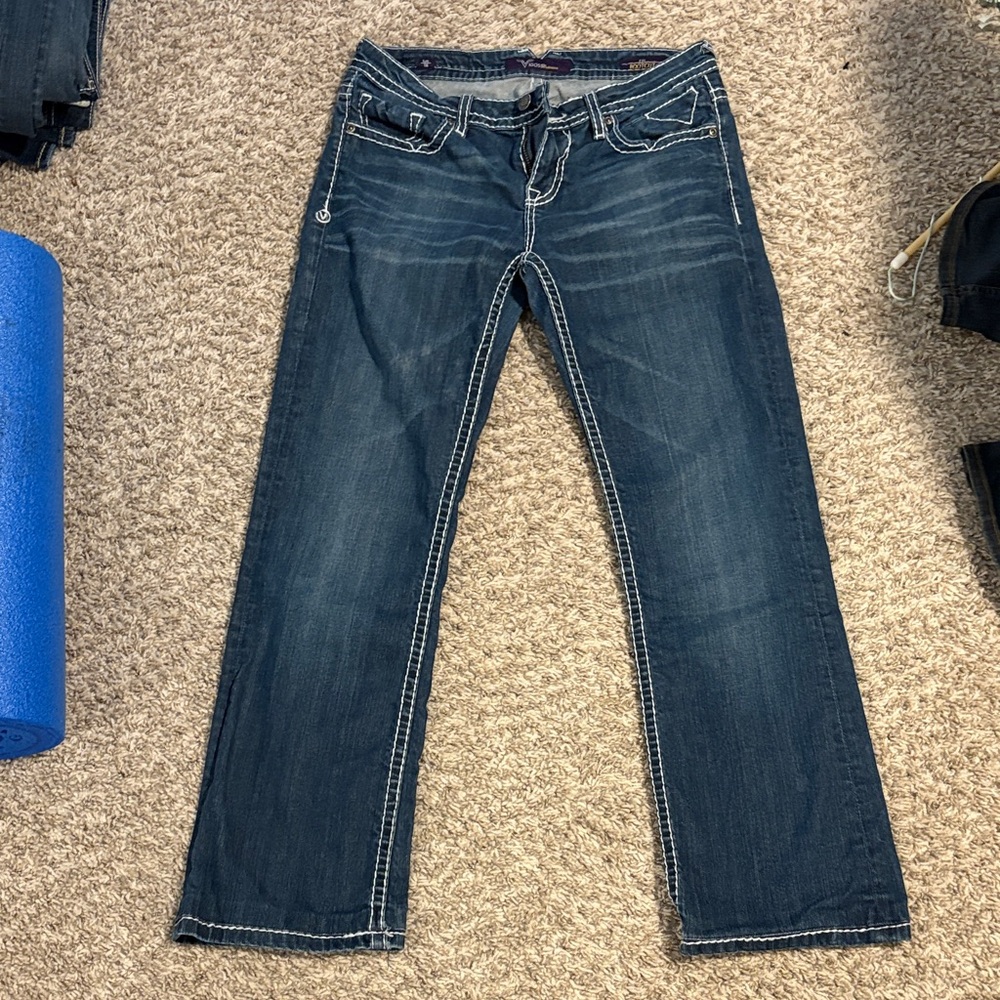 Stylish Dark Blue Women's Straight Leg Jeans